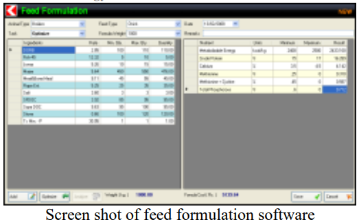 excel base poultry feed formulation software download